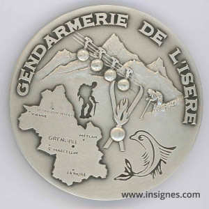 Gendarmerie de l'ISERE Médaille de table 65 mm